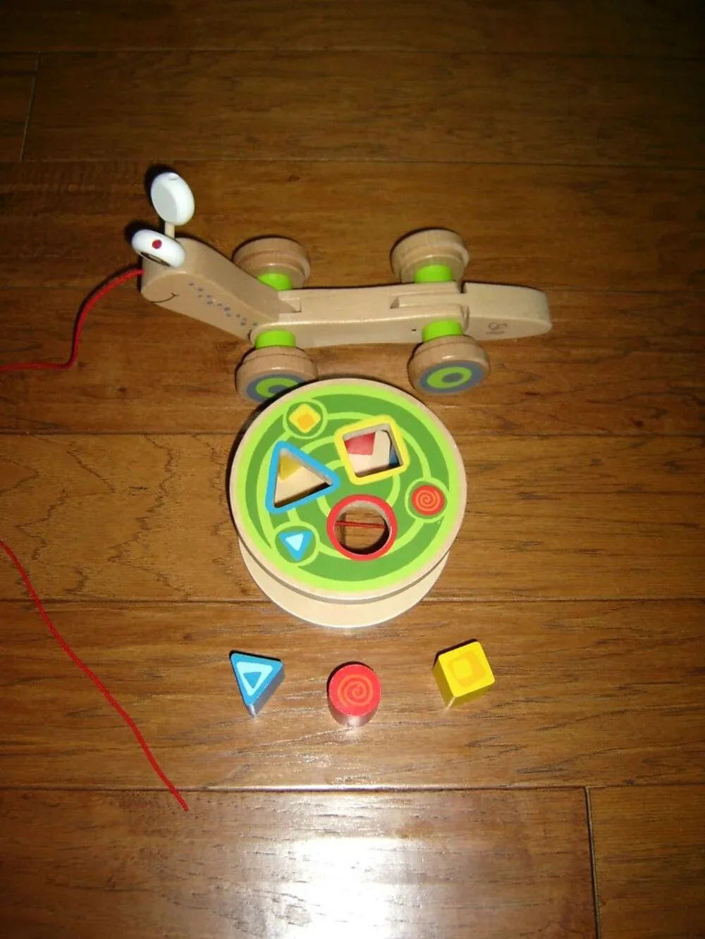 Hape Wooden Snail Pull Toy Shape Sorter Toddler Learning Toy, VGUC